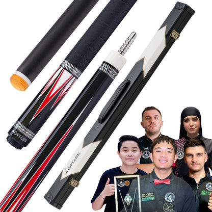 KONLLEN 2.0 Carbon Fiber Pool Cue with Professional Taper | Low Deflection Hand-Made Inlay Billiard Stick | Ultra-Smooth Shaft for Adult & League Players