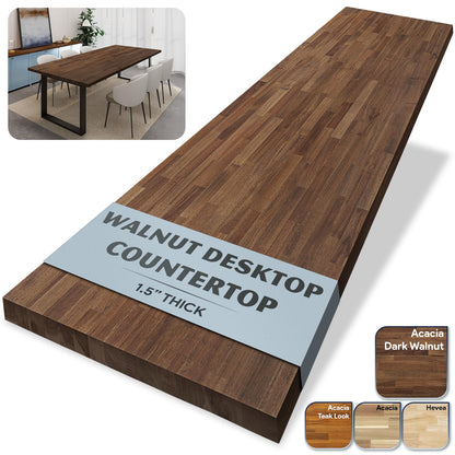 Howizz Walnut Butcher Block Countertop 60 x 30 x 1.5 Inches - Solid Wood Table Top for Desk Top, Dining Table, Workbench Top