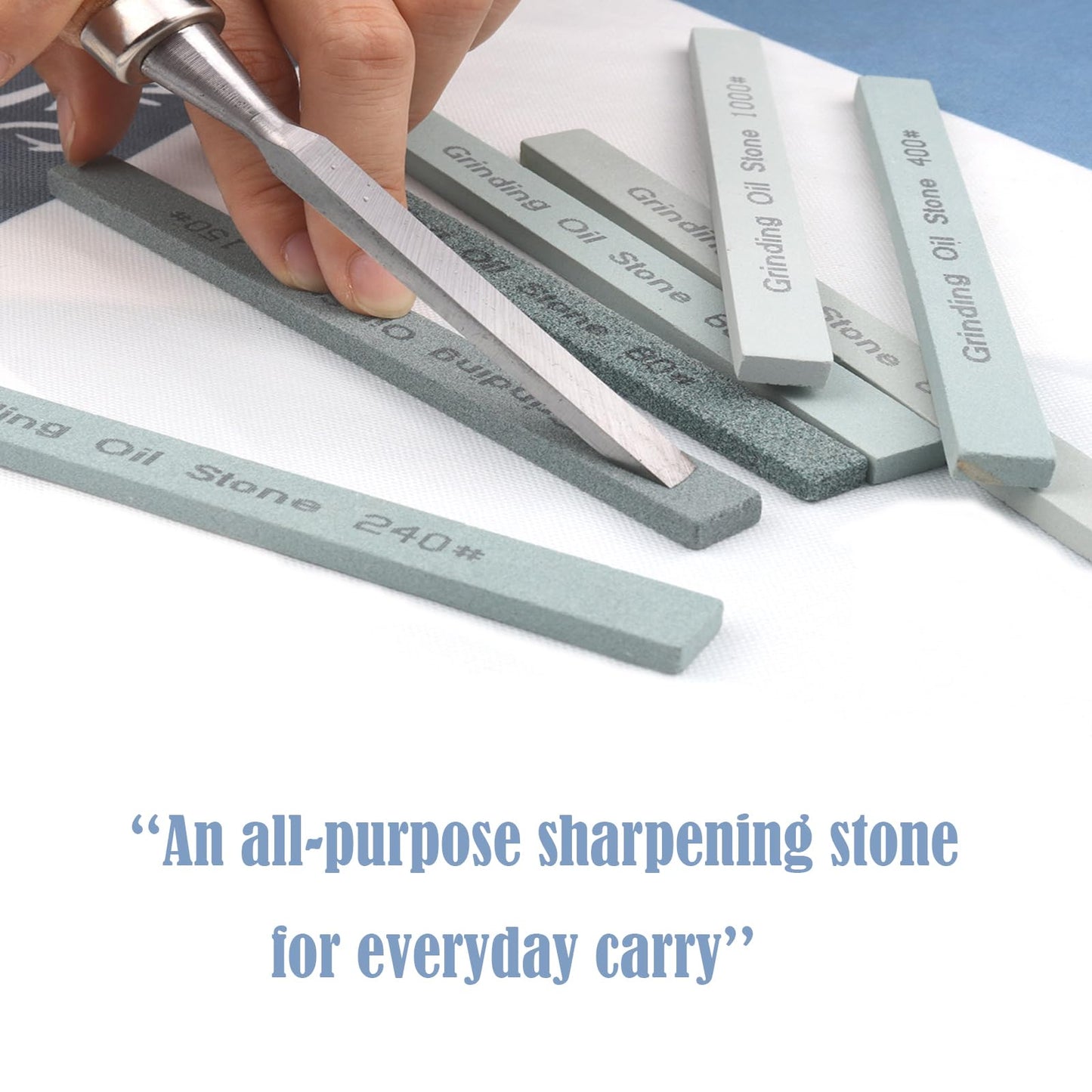 CBRIGHT 7pcs Sharpening Stone Set,7 Grit Green Silicon Carbide Whetstone Stick Honing Stone for Knife,Scissor,Moldel and Bladed Tools 80# 150# 240# 400# 600# 800# 1000# (5.9x0.47x0.24Inch)