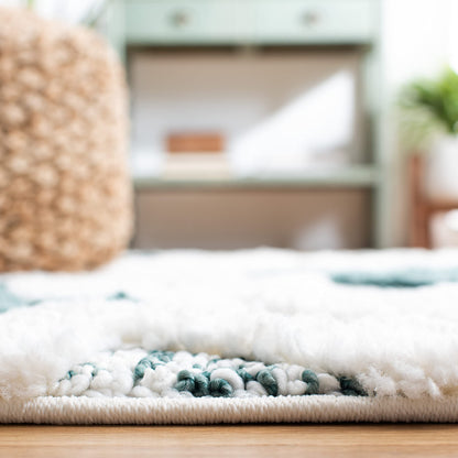 SAFAVIEH Area Rug 8x10 - Moroccan Tassel Shag Collection - Large - Green & Ivory, Non-Shedding & Easy to Clean, Plush High-Low Texture, Ideal for Living Room, Bedroom, Dining Space (MTS688Y)