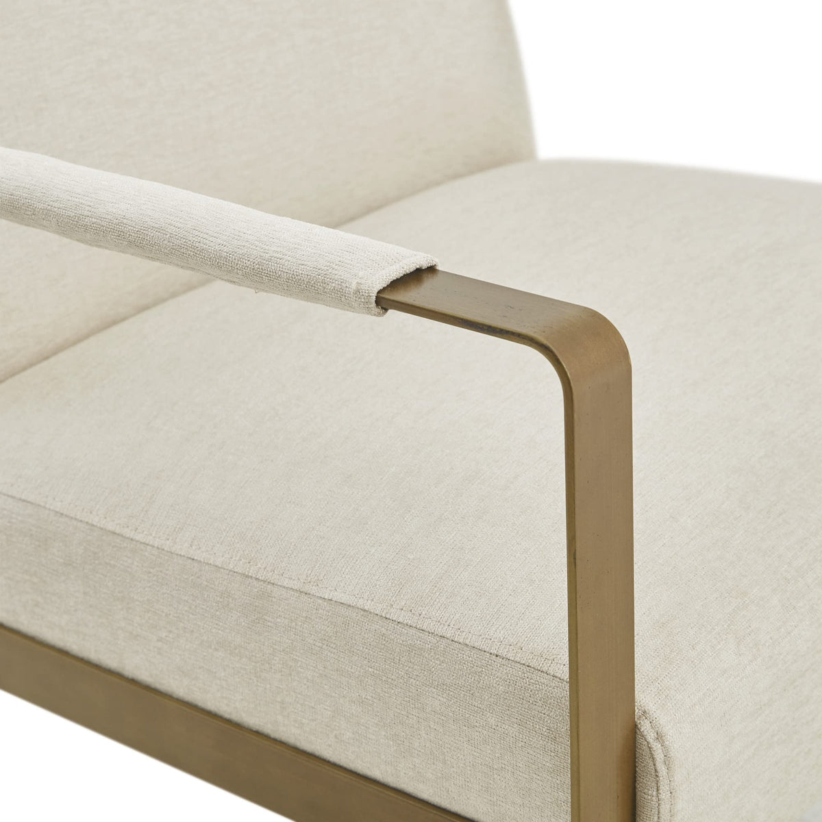 Martha Stewart Upholsterd Accent Chair Living Room Furniture - Modern Design, Comfortable Foam Seat Cushion Bedroom Lounge, Sophisticated Finished, Sturdy Frame, Cream/Gold, 28.5" W x 29" D x 32.5" H