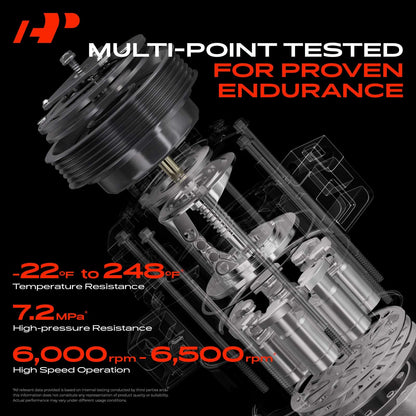 A-Premium A/C Compressor with Clutch Compatible with 4.9L 7.5L 1989, Ford F-150, F-250, F-350, F-53 Motorhome Chassis, Bronco