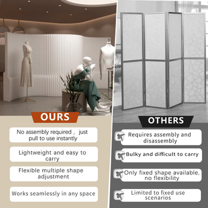 Paper Room Divider Retractable Room Dividers Folding Privacy Screens Paper Partition Wall Divisor de Habitaciones for Home/Office/Clothing Store/Enterprise Office,Trade Show