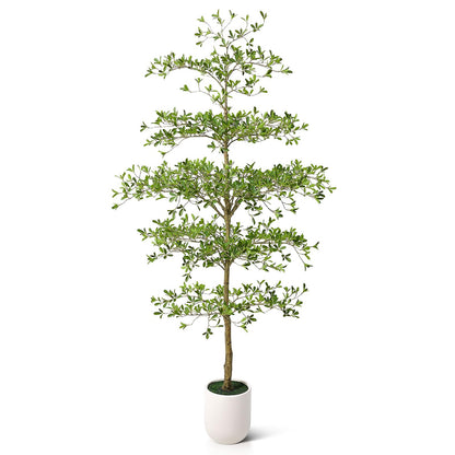 VeriNatural 9FT Artificial Black Olive Tree Indoor with White Planter – Tall Luxury Faux Olive Tree, Mediterranean Architectural Statement Decor for Living Room & Office,VN232