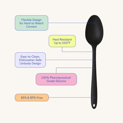 GIR Heat-Resistant Kitchen Spoons, Nonstick for Mixing and Cooking, Ultimate 13 IN, Black