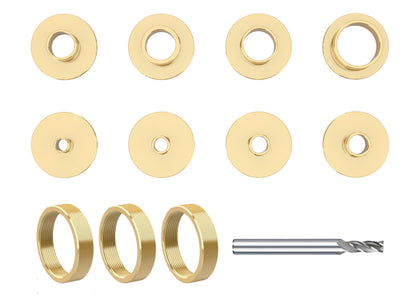 inBovoga 11 Pcs Precision Brass Router Template Bushing Guides Sets and 1/4" Shank Woodworking Router with Carrying Case, Fits Porter Cable Style Router Sub Bases