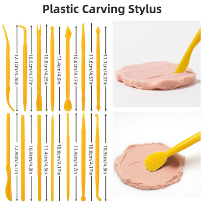 AULEEP Clay Sculpting Tools Kit, 35 PCS Air Dry Clay Tool, Polymer Clay Tools, Portable Clay Pottery Supplies for Adults, Pottery Craft, Dotting, Carving, Molding, Modeling, Drawing, Shaping