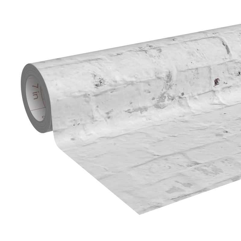 EasyLiner Peel & Stick Decor Removable Peel and Stick Wallpaper, Decorative Self Adhesive Shelf Liners for Cabinets, Walls, Resurfacing Projects 20 in x 18 ft, Whitewash Brick