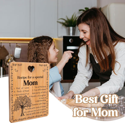 Gifts for Mom: Birthday Gifts with Warm Words 'Recipe for a Special Mom', Cutting Board 11 × 8.5× 0.4 inches