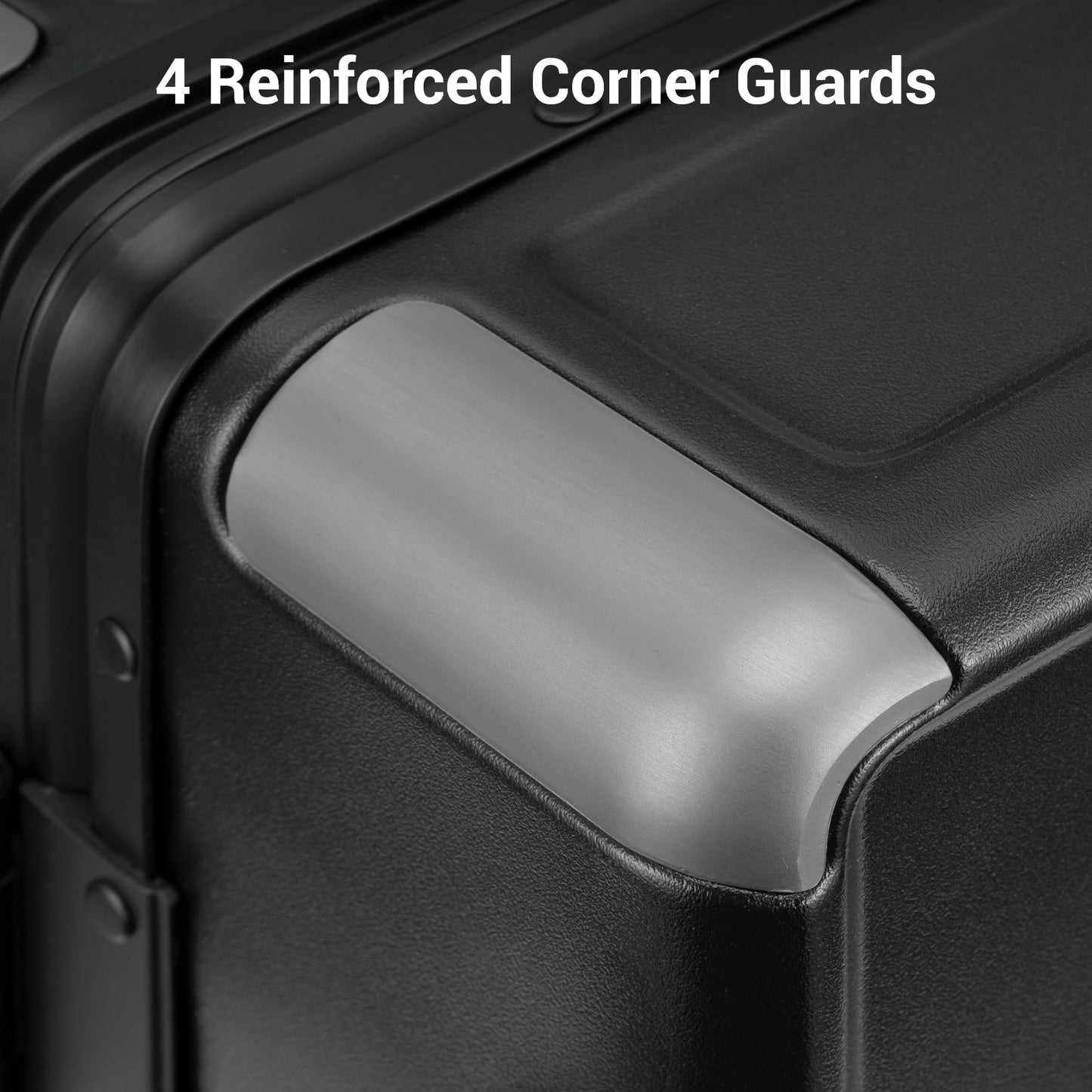 LEVEL8 Zipperless Carry On Suitcase Airline Approved with Aluminum Frame, Hard Shell Luggage with Spinner Wheels, Metal Travel Luggage, 20 Inch, Black