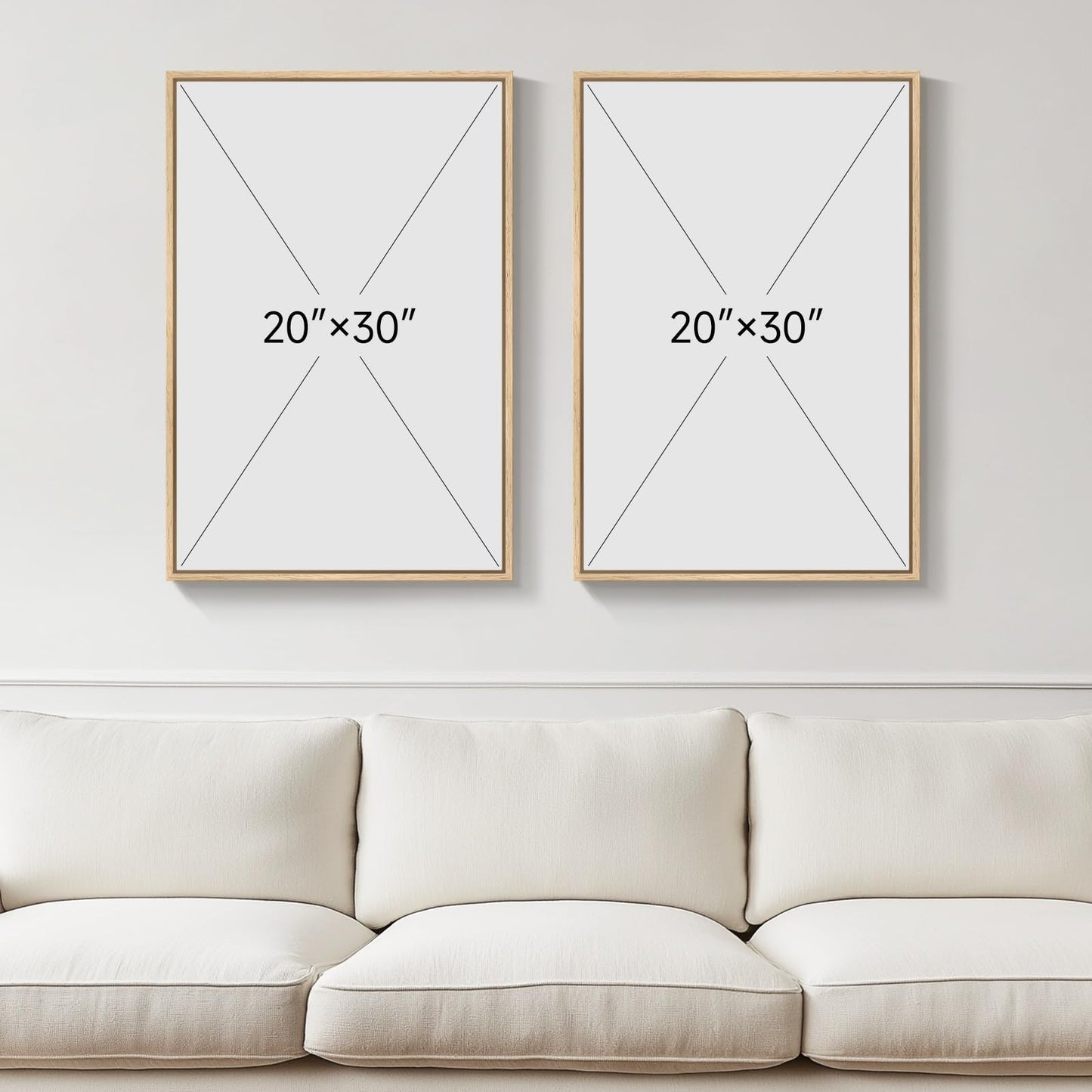 Framed Boho Sage Green Wall Art for Living Room, Large Mid Century Modern Tropical Leaf Canvas Artwork for Walls, 3 Piece Beige Orange Bohemian Wall Art Prints for Bedroom Kitchen Hallway, 16x24 Inch