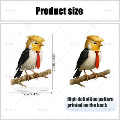 Aeepics DIY Diamond Art Tabletop Kit for Adults, Acrylic Desktop Diamonds Painting Kit Ornament, Stand Up Diamond Art Painting Board Kit (Funny Bird)