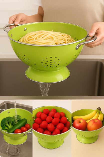 Calypso Basics by Reston Lloyd Powder Coated Enameled Colander, 5 Quart, Lemon