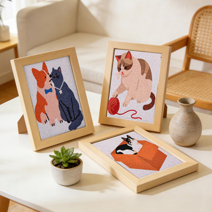 Caydo 12 Pack Small Animal Themed Diamond Painting Kits for Adults Full Drill 5D DIY Paint Gem Art A Relaxing Craft for Home Wall Decor(6inch)