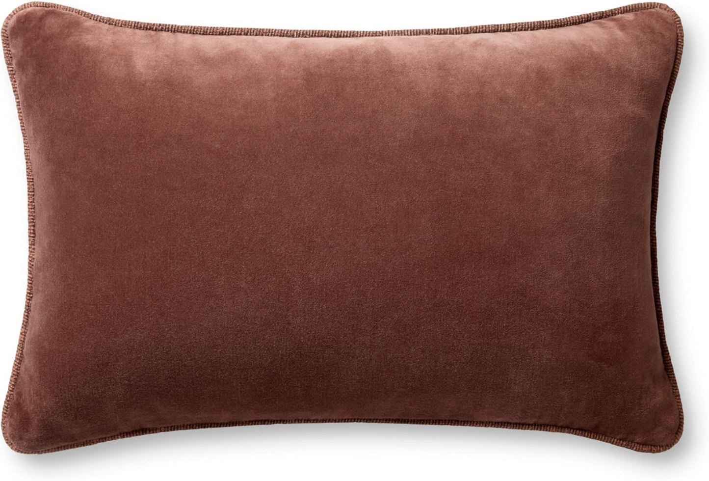 Loloi Liza Pillow - 13'' x 21'' Cover with Down Filling in Cinnamon Color