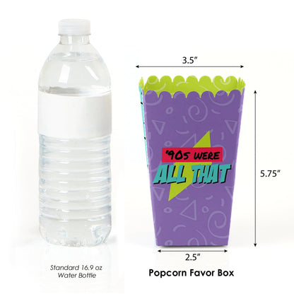 Big Dot of Happiness 90's Throwback - 1990s Party Favor Popcorn Treat Boxes - Set of 12