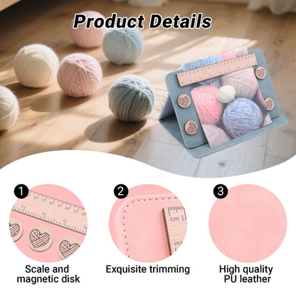 Cowenhey Pattern Holder, Knitting Chart Holder, Accessories Knitting Pattern Holder Foldable Knitting Chart Keeper with Ruler for for Fixed Crochet Pattern on Knitting Pattern Holder (Purple)