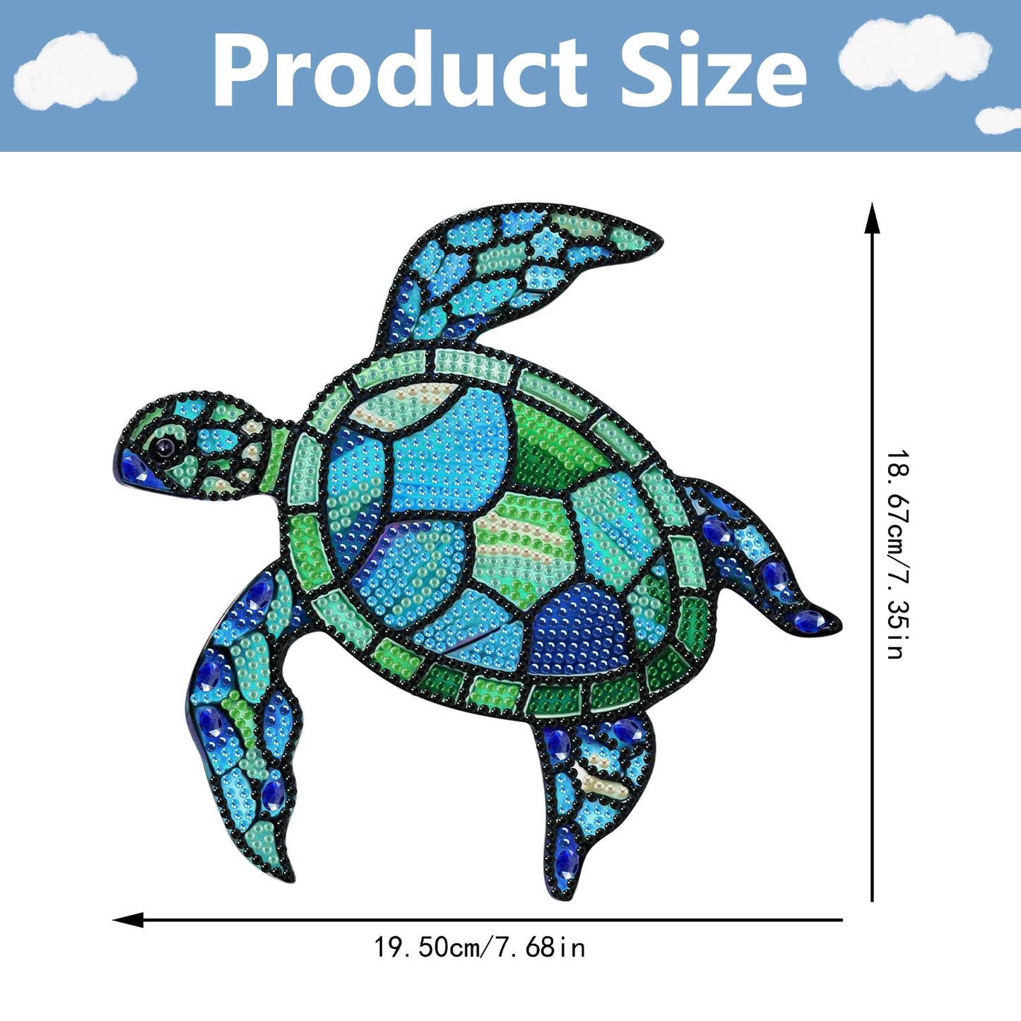 Turtle Hanging Diamond Art Kits for Adults, Sea Turtle Diamond Art Suncatchers, 5D Gem Art, Sun Catchers Indoor Window Acrylic DIY Crafts for Gift Home Decor