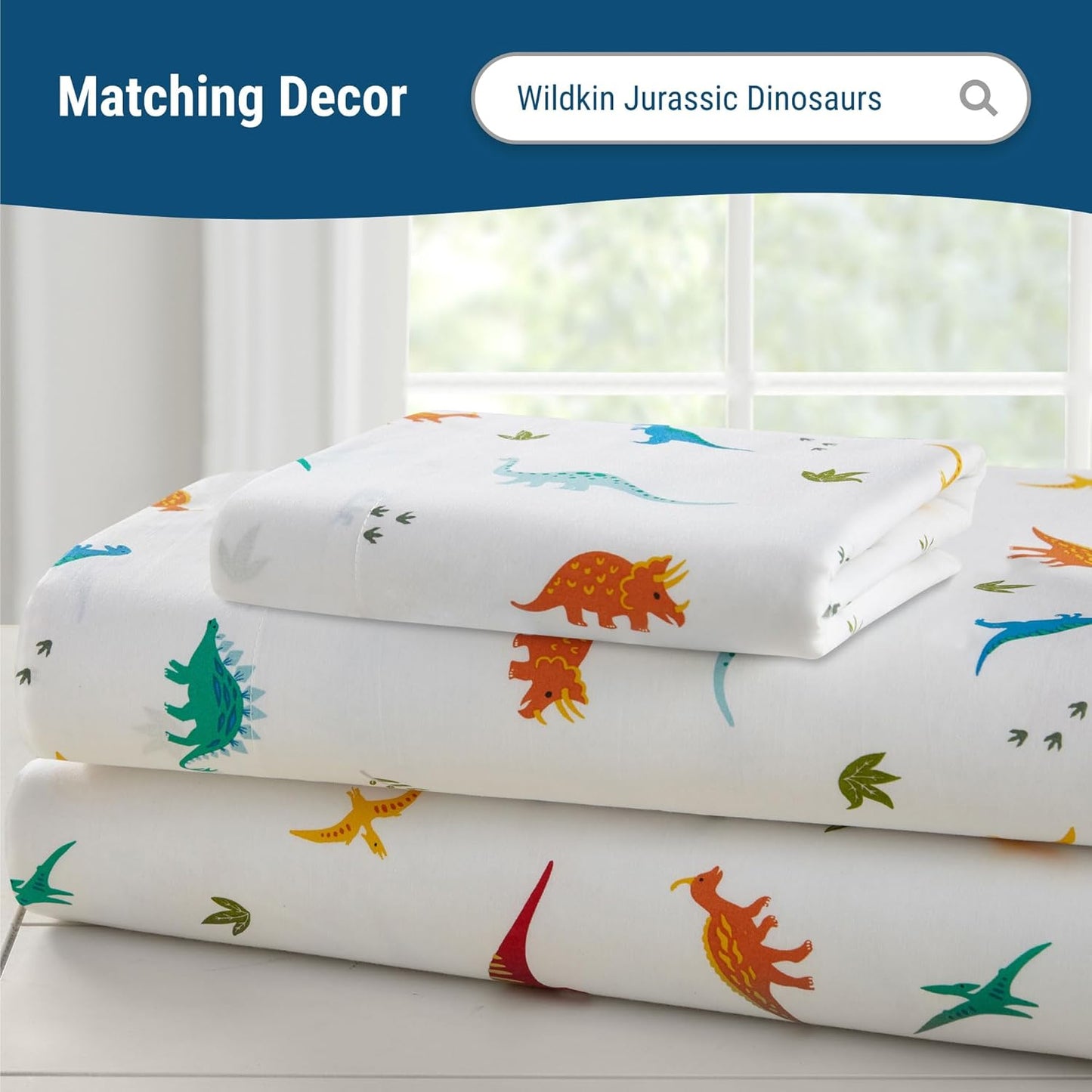 Wildkin 100% Cotton Kids Pillowcase – Jurassic Dinosaurs, Soft & Breathable Standard Size (20x30)