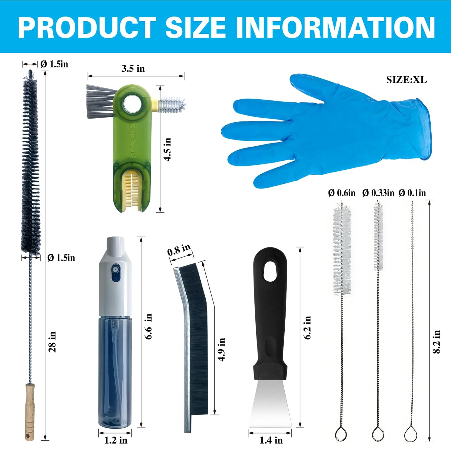 12Pcs Home Crevice Cleaning Brush Set for Kitchen Bathroom - Cup Lid Straw Dryer Vent Gap Cleaning Tools Household Cleaning Supplies