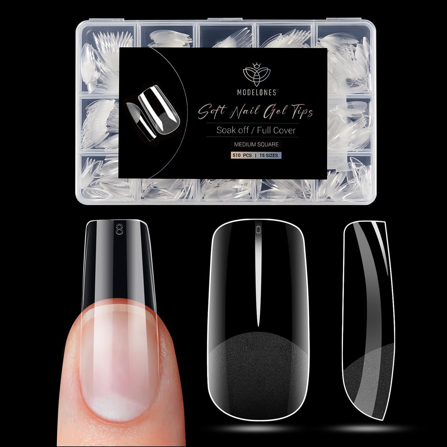 modelones 9 in One Gel Nail Glue Brush On Nail Glue 15 ml for Tips, Rhinestones, Base Coat, Blooming Art Gel Kit for Press on Nails Acrylic Tips U V Lamp Needed 2Pcs