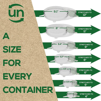 unwasted Reusable Silicone Lids (X-Small), Silicone Covers for Food Storage, Pack of 6