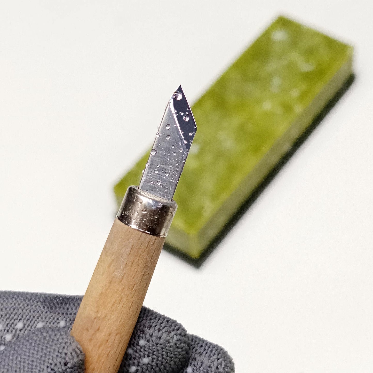 Suwajume Knife Sharpening Stone,10000 Grit Whetstone Final Fine Polishing Natural Green Honing Oilstone for Knives Tools,Cutting Tools 180 * 60 * 30mm (A)