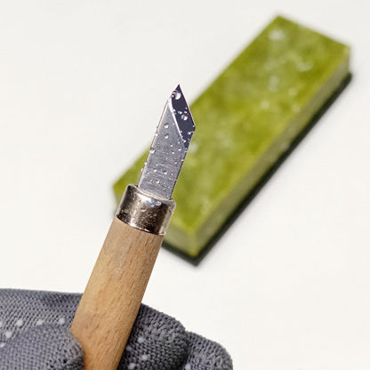 Suwajume Knife Sharpening Stone,10000 Grit Whetstone Final Fine Polishing Natural Green Honing Oilstone for Knives Tools,Cutting Tools 180 * 60 * 30mm (A)