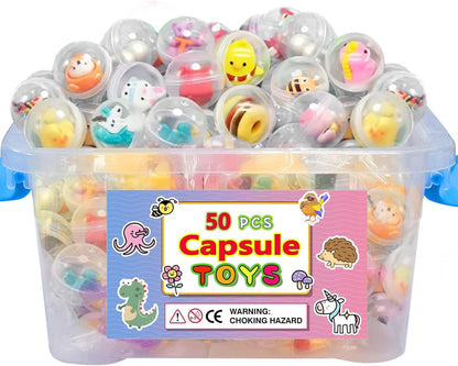 Skiennix 50pcs Mini Kawaii Capsule Toys - Fun Educational Gifts for Kids | Perfect for Goodie Bags & Prizes