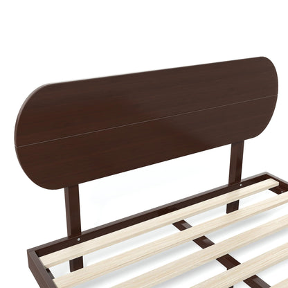 Bellemave Queen Bed Frame with Headboard & Low Footboard, Bamboo Queen Size Bed Frame with Wood Slats Support 800LBS, Japanese Bed Frame Queen Size, No Box Spring Needed, Espresso