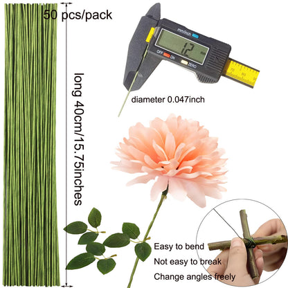 Floral Tape and Flower Stems Arrangement Tools Kit, 1pcs Gardening Cutter, 18 Gauge Stem Wire and 22 Gauge Paddle Wire for Bouquet Stem Wrapping and Floral Crafts