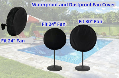 Outdoor Fan Cover, Waterproof & Dustproof, Fits Most 24" & 30" Large Stand Up Pedestal Fans