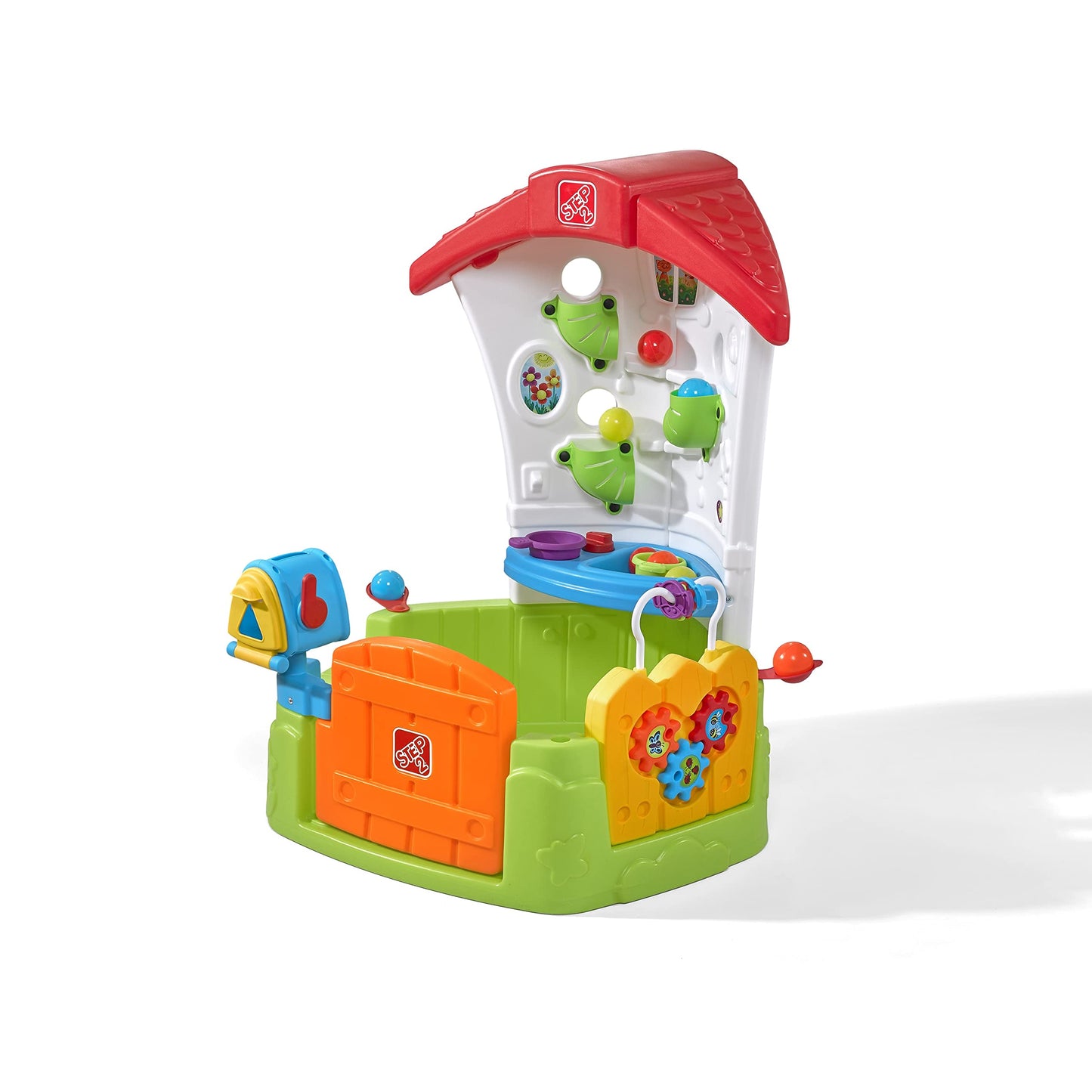 Step2 Toddler Corner House, Kids Playhouse, Indoor/Outdoor Playset, Play Gym with Kitchenette, Includes 15 Piece Toy Accessories, Made of Durable Plastic, for Toddlers 1+ Years Old