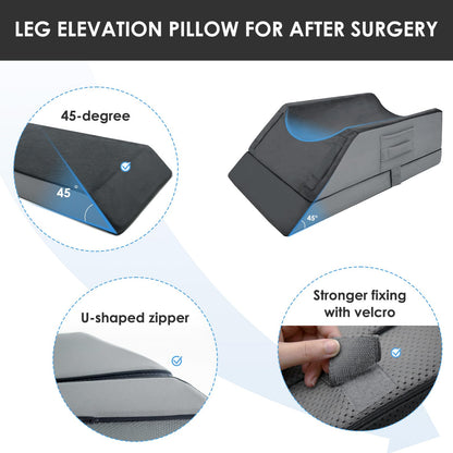 Kehangte Leg Elevation Pillows for After Surgery,4-Height Adiustable Leg Elevating Pillow,Knee Surgery Recovery Equipment,Knee Pillow,Leg Pillow,Washable/Removable Cover(29"x16.5"x9.5")