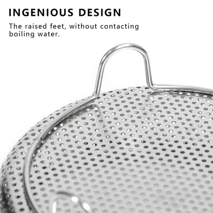 ICEICE Stainless Steel Steamer Basket - Vegetable & Dumpling Steamer Insert for Pots, Instant Pot Accessories with Handles & Feet, Multi-Purpose Mesh Strainer for Cooking, Fruits (Silvery, Small)