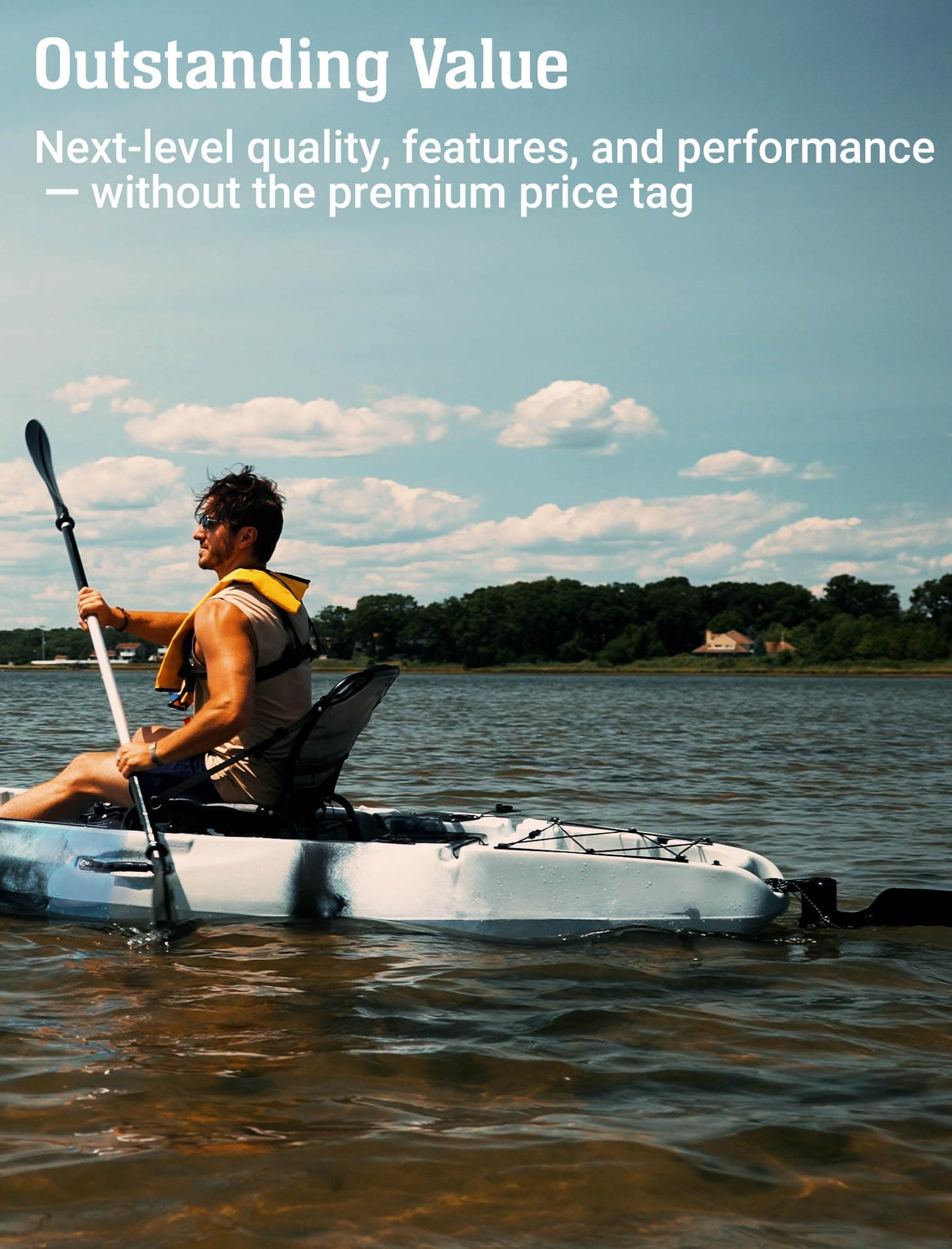 Upgraded Brooklyn 10.0 Pedal Sit-On-Top Kayak by BKC, Lightweight Fishing Kayak with Flipper Pedal Drive, Rudder Steering, 350 lb Capacity, Stable 10 ft Hull, Adjustable Seat, Storage & Rod Holders