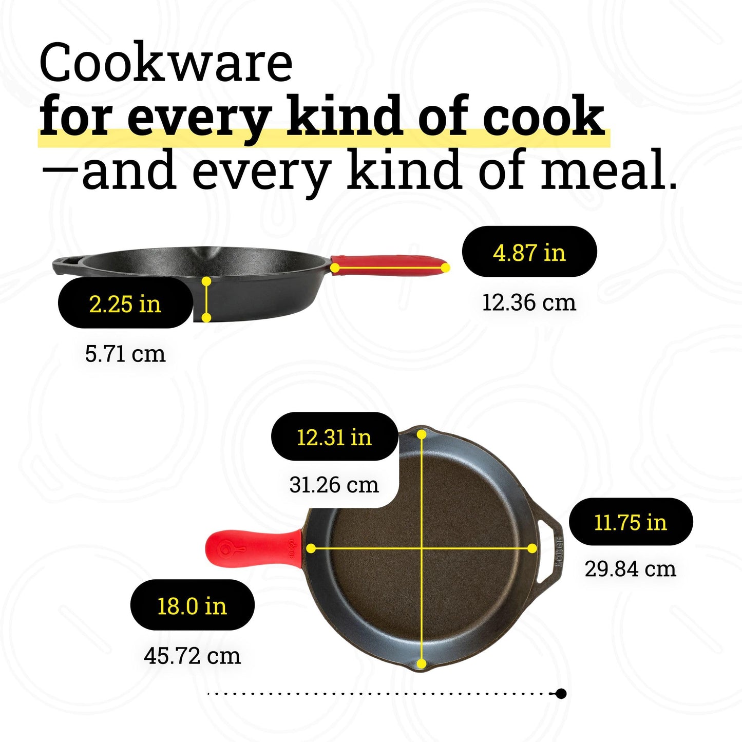 Lodge Seasoned Cast Iron Skillet - Quality Frying Pan for the Stove, Oven, Grill & Campfire - Includes Silicone Hot Handle Holder - Non-Toxic, Nonstick & Long-Lasting - 12 Inches