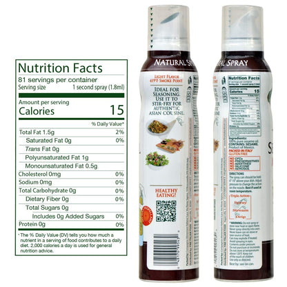 Mantova Toasted Sesame Oil, 100% Pure Cooking Spray with Omegas, perfect for grilling, baking, or seasoning for cooking, our oil dispenser bottle lets you spray, drip, or stream with no waste, 5 oz