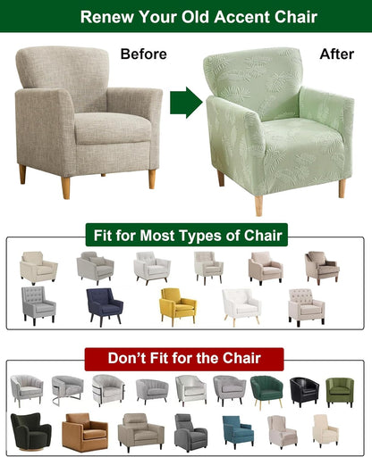 1 Sofa,B11 CRFATOP Stretch Piece Chair Covers with Arms Printed Accent Chair Cover Armchair Flower Soft Banquet