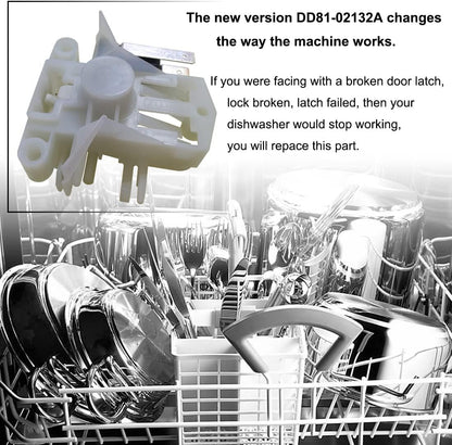 DW80F600UTS Dishwasher Door Latch Replacement for Samsung, DD81-01629A, DD81-02132A, Fits Multiple Models