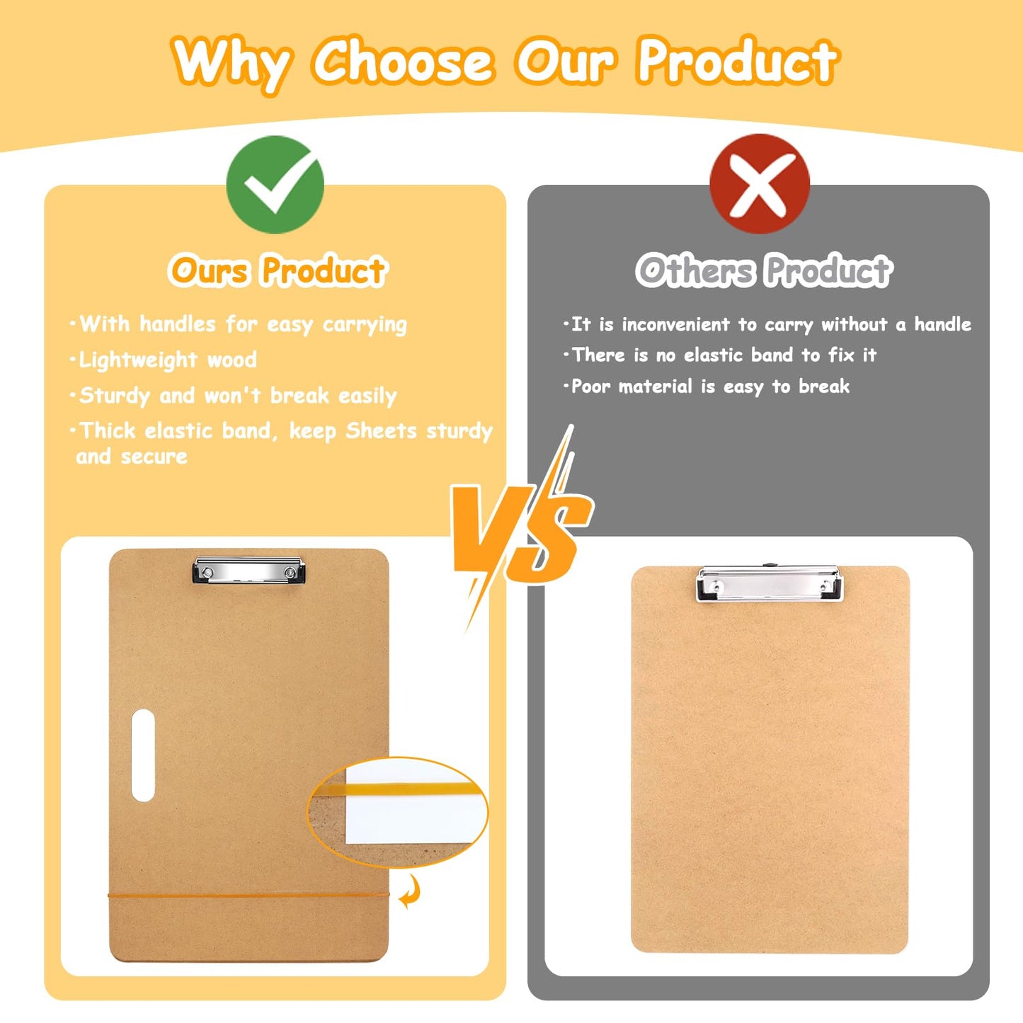 TKOnline 11.8x17.7 Sketch Drawing Board, Art Board with Sturdy Clip and Rubber Bands, Portable Artist Clipboard Easel for Classroom, Drafting and Studio Drawing