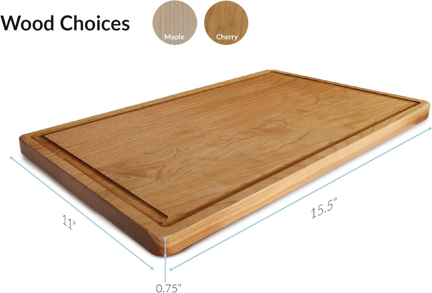Casual Home Delice Cherry Rectangle Juice Drip Groove Cutting Board, Rectangular 15.5x11