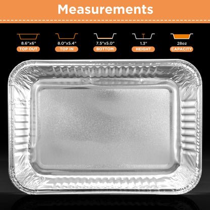 Sageme 20 Pack Weber Grills Compatible Drip Pans 6415 for Weber Grills Spirit Gas Grills, Q Grills, Genesis and Genesis II LX 200 300 Series Disposable Aluminum Foil Grease Trays 6 x 1.4 x 8.6 Inches