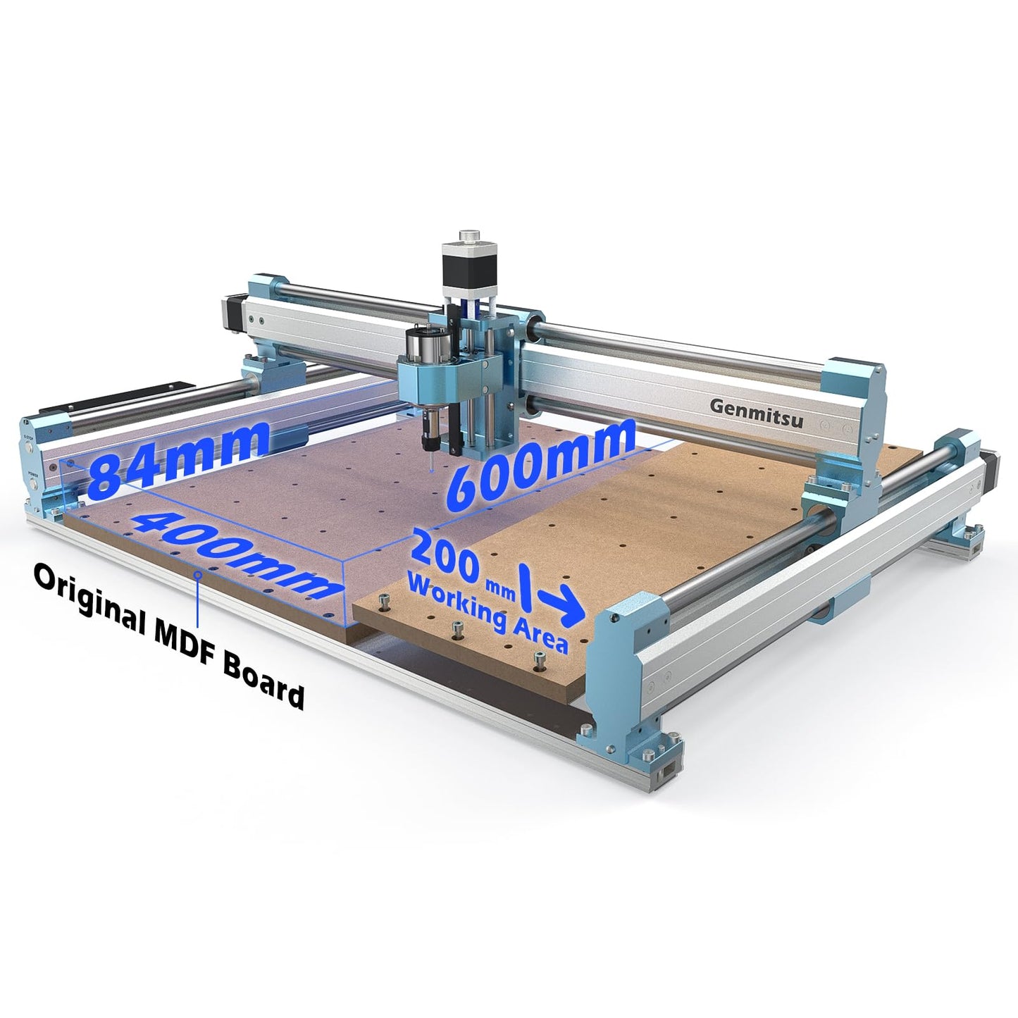 Genmitsu CNC Router Machine 4040-PRO + X-axis Extension to 6040 Kit + Threaded Inserts 2040 MDF Spoilboard