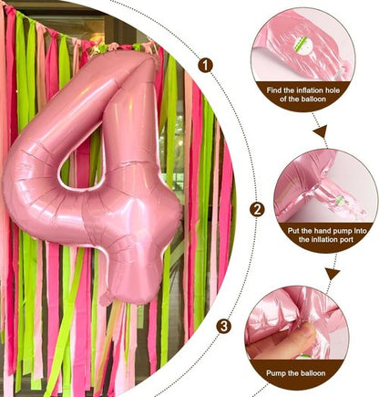 40 Inch Pearl Pink Birthday Balloons - 28 Number Balloons for Celebrations & Graduation Decor