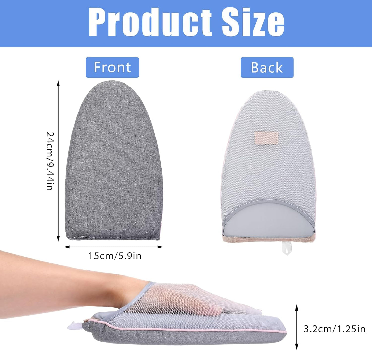 Garment Steamer Ironing Gloves with Finger Loop, Heat Resistant Waterproof Mitt for Clothes (grey)