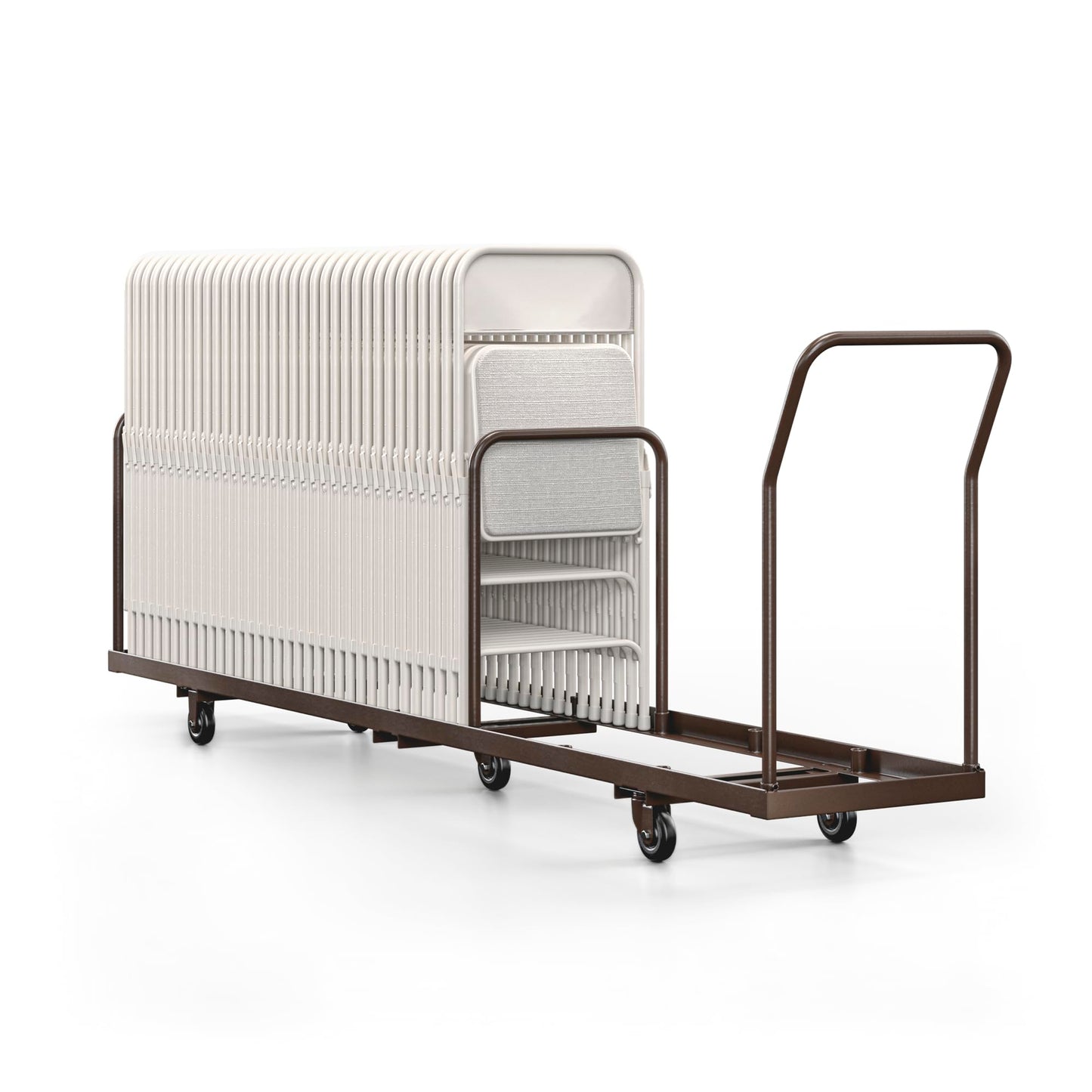 OEF Furnishings OEFDY-50 Folding Chair Dolly – Heavy-Duty Steel Cart (50-Chair Capacity, Vertical Stacking, Fits Most Standard Folding Chairs)