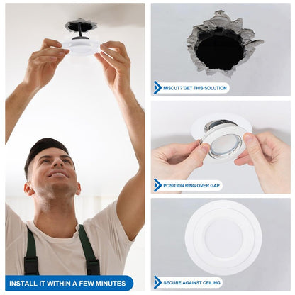 PATIKIL 4.25" ID 6.69" OD Light Trim Ring, White Goof Ring Matte Circular Light Cover Lighting Fixture for Ceiling Wall Recessed Can Downlights