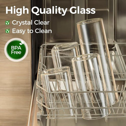 ComSaf Glass Storage Containers - 1.2 QT Square Jars with Lids for Pantry Organization - Set of 2