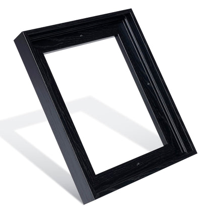 HUACANVAS 8x10 Canvas Floater Frame for Oil Paintings, 2 Pack Canvas Frames with 0.6"-0.9" Deep for Art Print, Picture Floating Frames,Float Frame for Wall Decor (Black,8"x10")